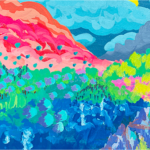 Pink Mountain Scape